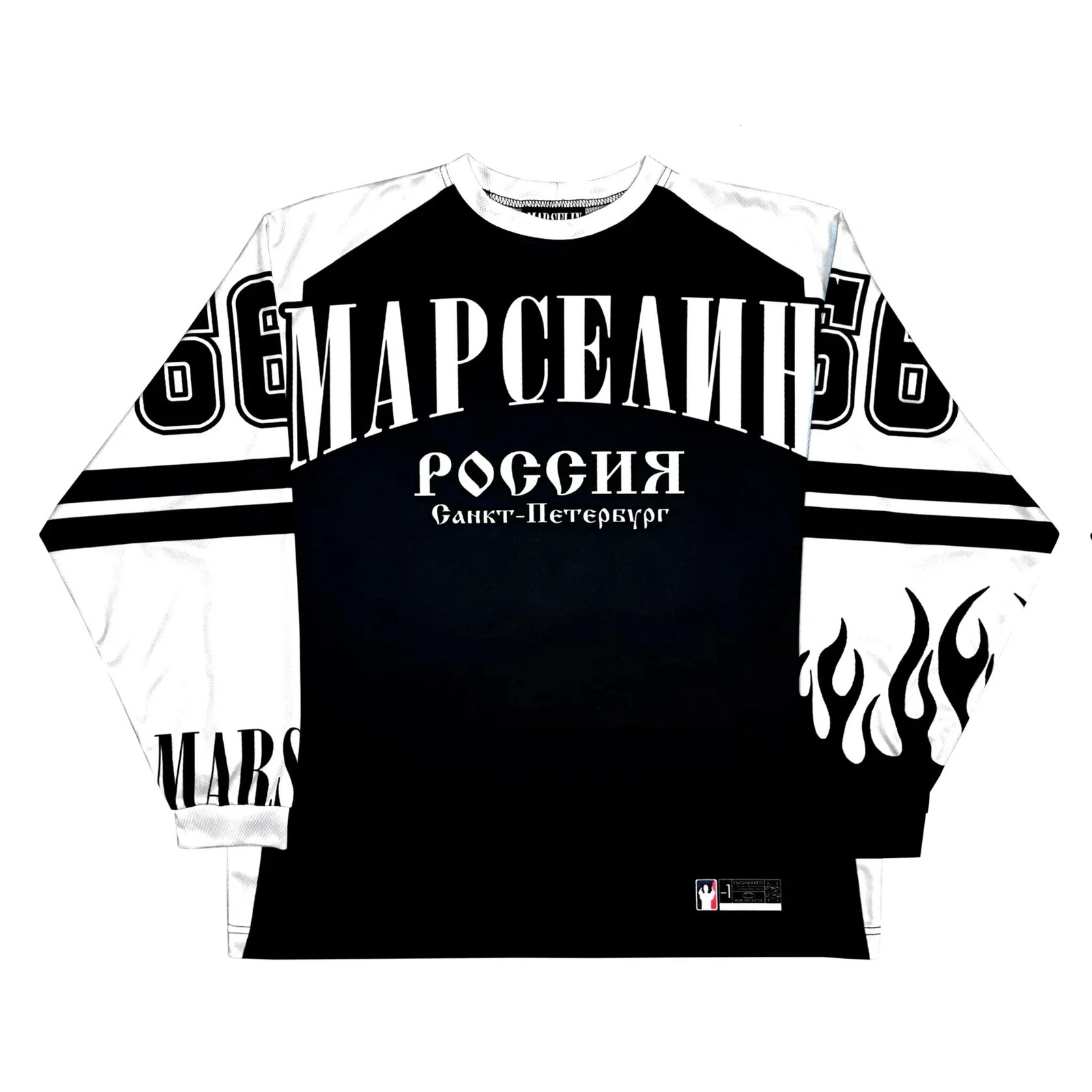 Y2K retro football sports shirt long sleeved T-shirt mens Harajuku oversized T-shirt Gothic letter graphic printed 241019