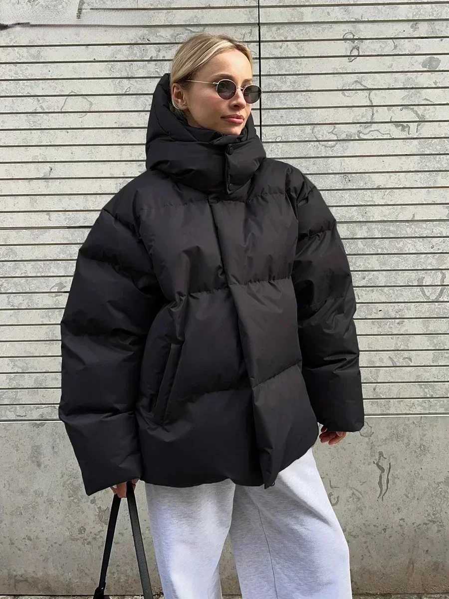 Women's Down Parkas Wolfl Quilted Jacket Womens Winter Fashion Parkas Jacket Retro Bread Jacket Womens Warm Cotton Puff Jacket Y241019A9QE