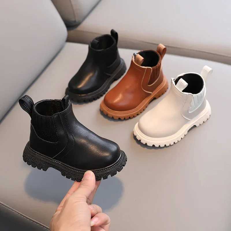Kids Short Boots Fashion Boys Shoes Autumn Winter Leather Children Boots Non-Slip Toddler Girls Boot Toddler Snow ShoesXJ241018