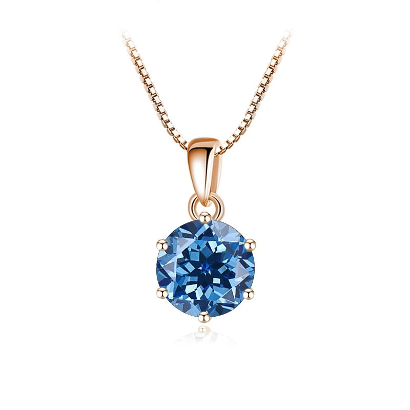 Butterflykiss 6.5mm 1.0 D Necklace Rose Gold Plated Pendant Original Genuine S925 Womens Silver Chain Jewelry 241018