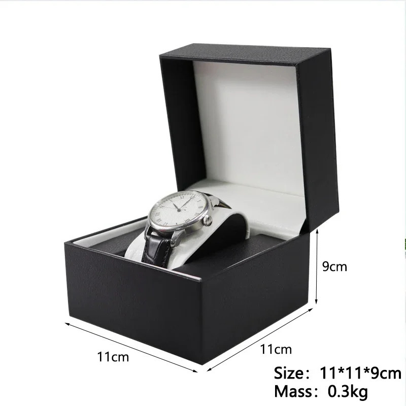 Free custom text watch box gift packaging special car line flip PU leather storage watch box display brand organization 241018