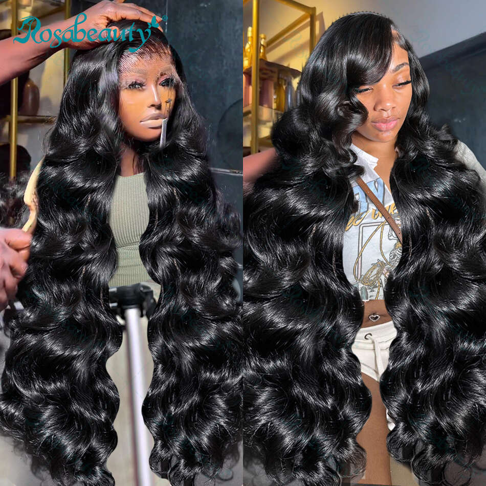 Rosabeauty 38 Inches Water Human Hair Wigs 13x6 Lace Frontal Wig 13x4 Body Wave 5x5 HD Closure 250 high Density