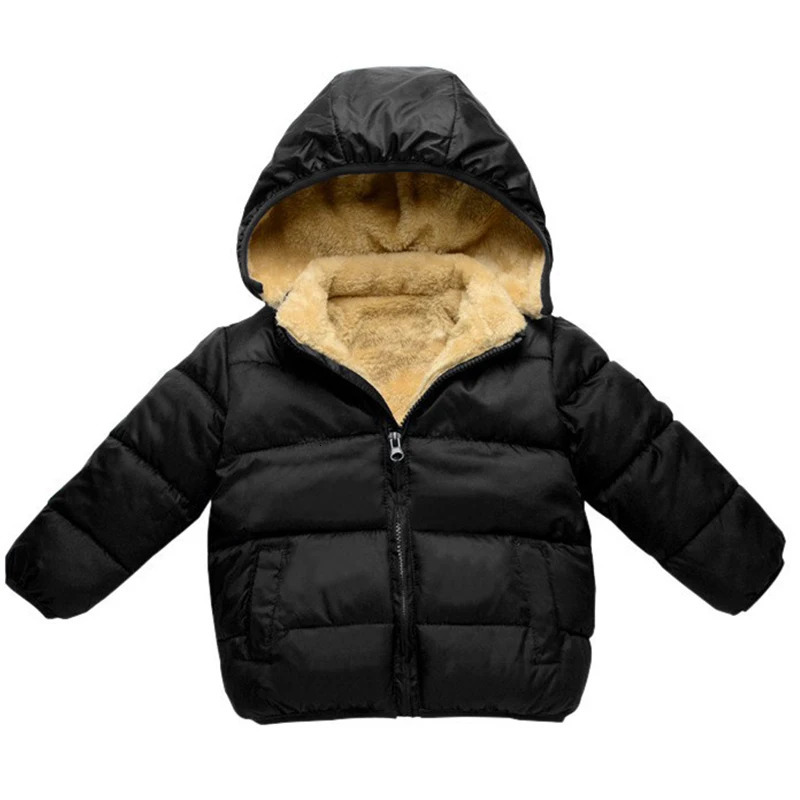 Baby Kids Boys Jackets Winter Thick Coats Warm Cashmere Outerwear For Girls Hooded Jacket Children Clothes 16Y Toddler Overcoat 241018