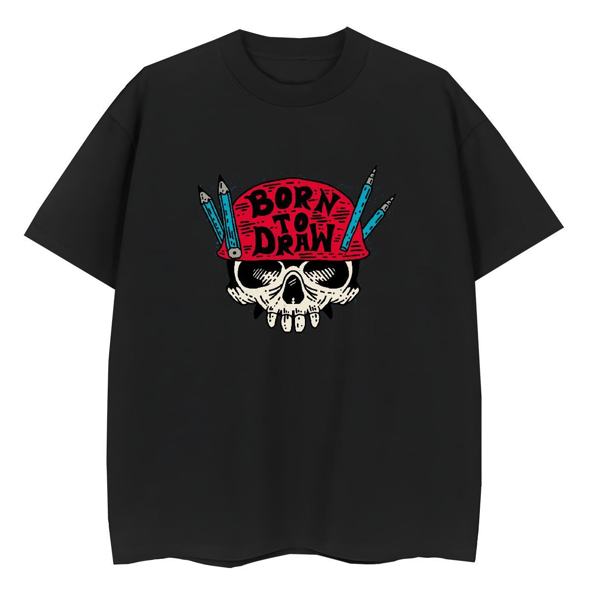 DIY Women T Shirts 230g 100% Cotton Short sleeve Soft Casual skull Couples T Shirts Lady Customized Top Tees