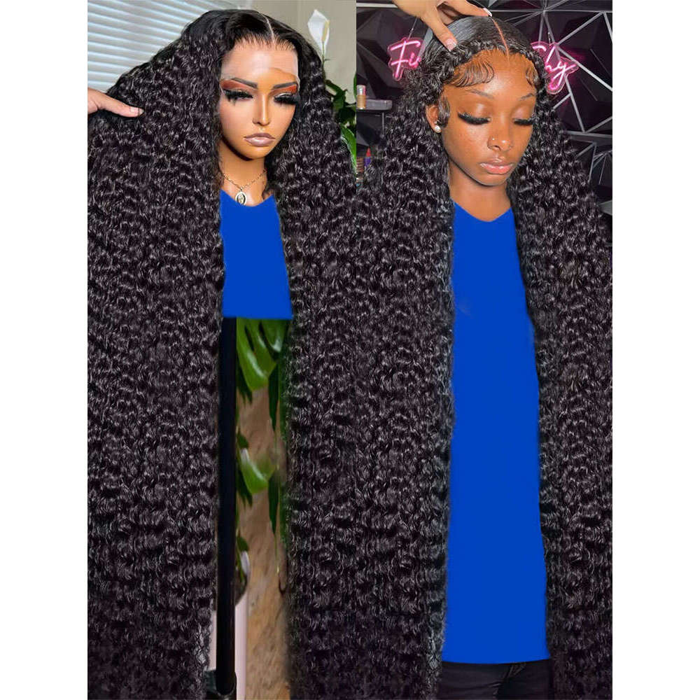 250% High Density 40Inch Curly Hd Lace 13x6 Deep Frontal Brazilian 13x4 Water Wave Wig 100% Human Hair