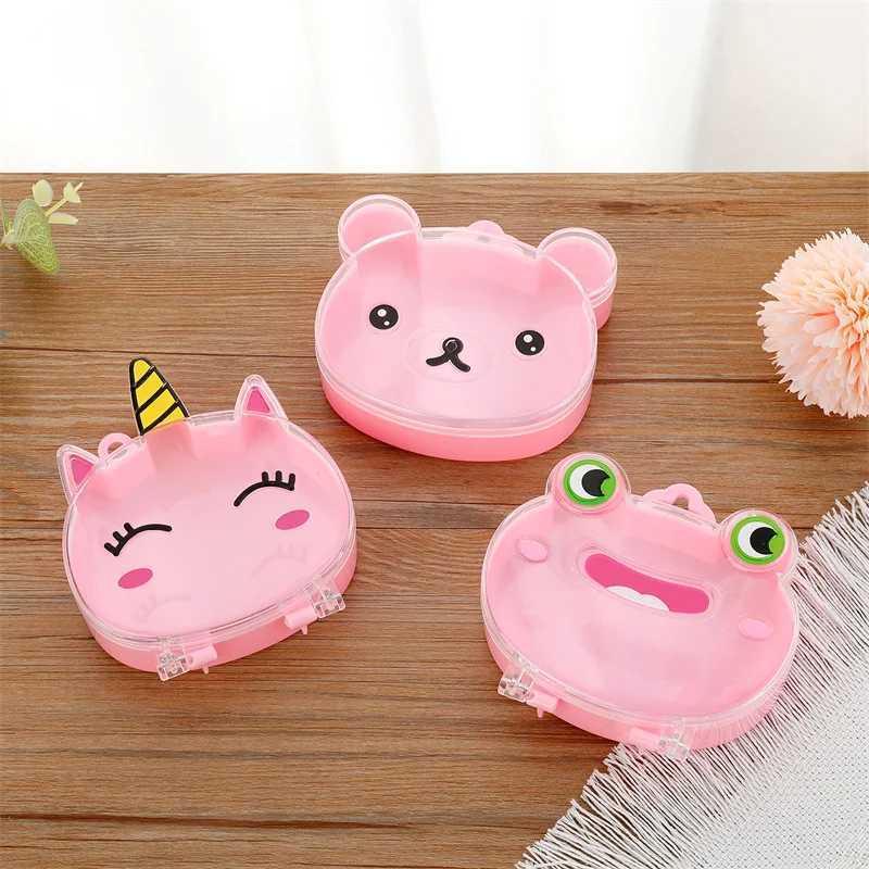 1 cute cartoon plastic jewelry storage box for ring earring necklace decoration portable animal shaped childrens accessory box W241019