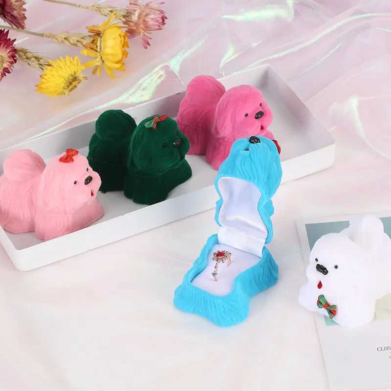 Velvet Bead Box Organizer Cute Animal Wedding Ring Box Fruit Storage Box Earrings Necklace Display Packaging Gift Accessories W241019