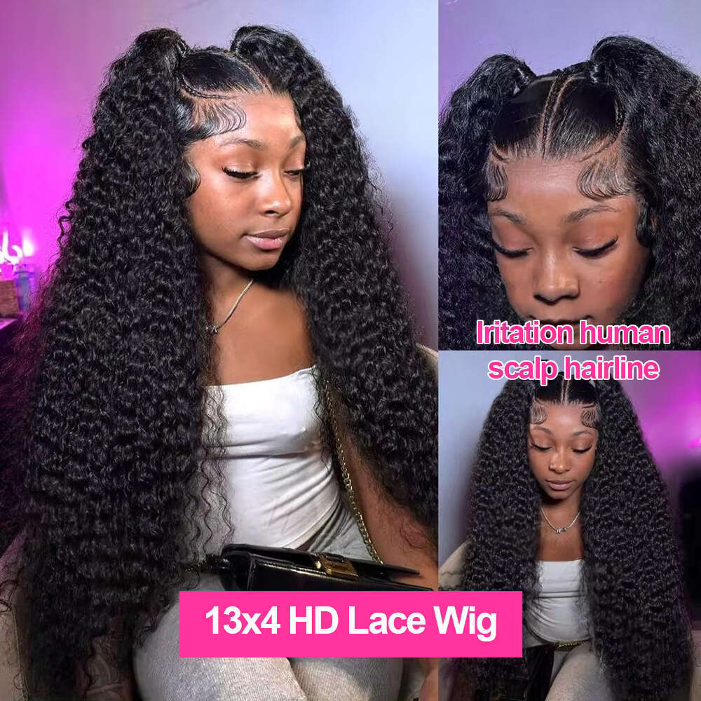 250% 40inch Curly 13x6 13x4 Frontal Wigs For Women Water Wave 360 HD Full Lace Wig PrePlucked 100% Human Hair CEXXY