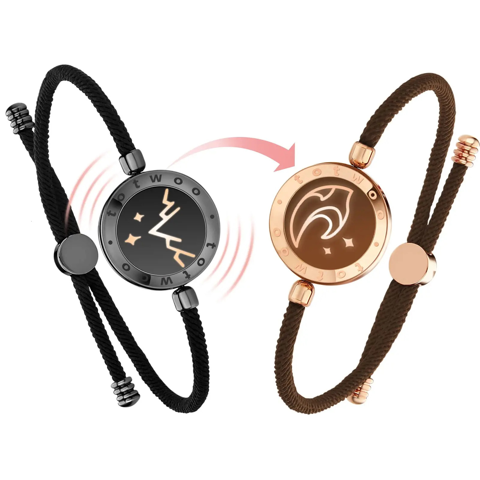 TOTWOO Long Distance Touch Bracelets for Couples Vibration Light up for Love Couple Bracelets Mountain Sea Touch Bracelets 241018