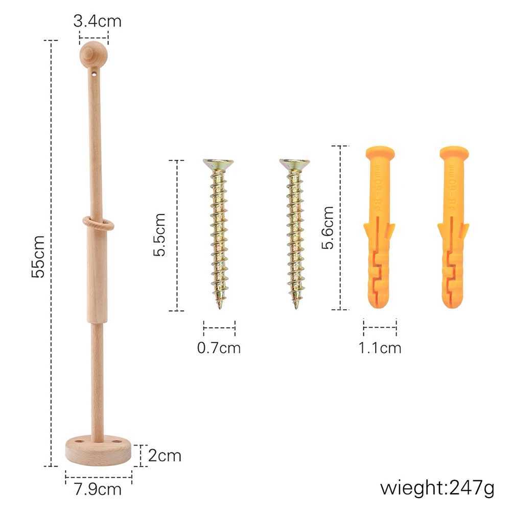 1 piece of baby wooden bed bell rotating bracket mobile hanger toy hanger toy bracket baby crib baby crib toy home decoration W240815