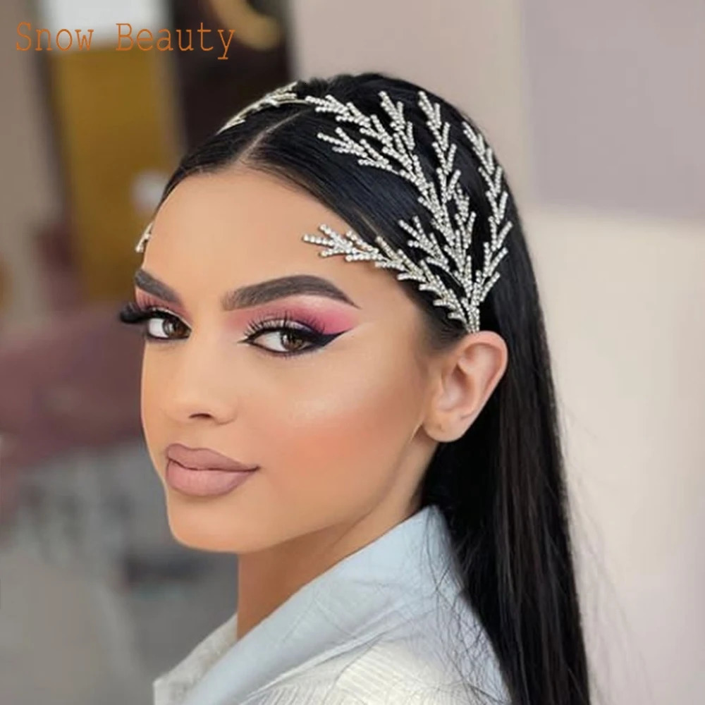 A115 Leaves Wedding Headband Crystal Bridal Headband Pearl Headband Design Headband Female Headwear 241018
