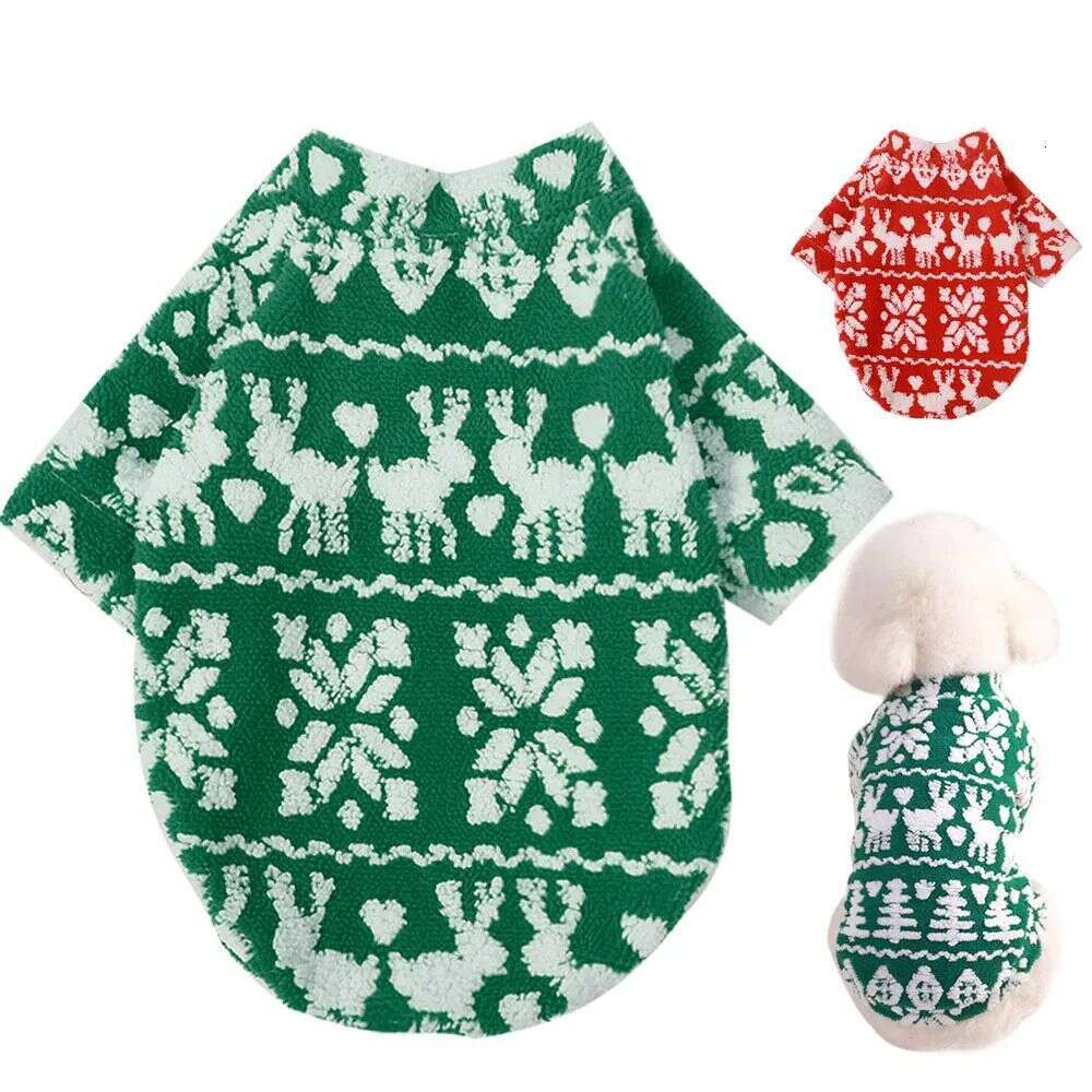 wholesale Supplies Christmas Elk Pet Costume Autumn Winter Coat Jacket Warm Pets Dog Sweater Clothes for Dogs Cats
