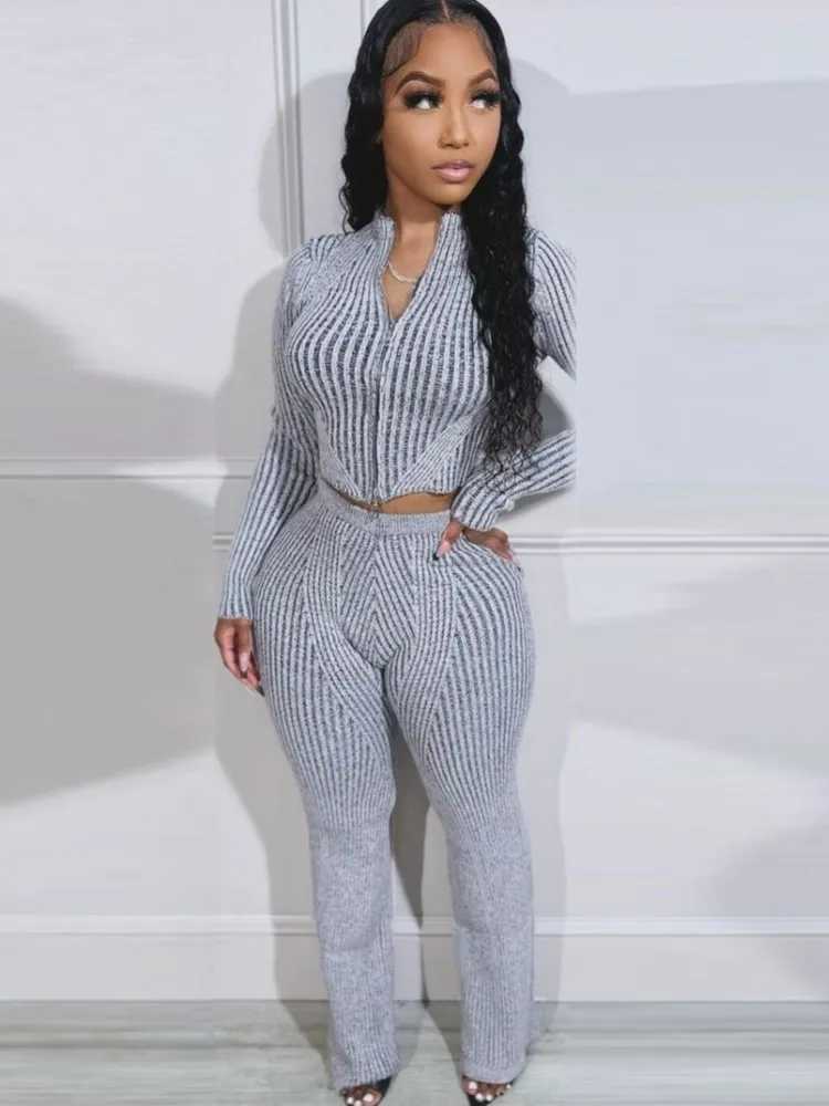 Women's Two Piece Pants 2-piece womens Osaka Africa summer clothing autumn new fashion long slip top and pants party set womens matching set Y241