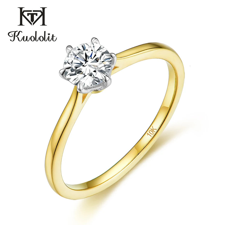 Kuololit Solid 58514K10K Gold Natural Ring VVS D Color Card Set Ring 241007
