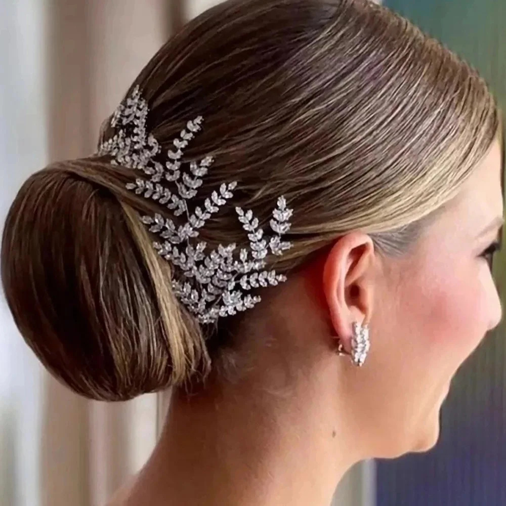 Luxury wedding hair comb bridal headband cubic zirconia bridal hair clip ball party womens hair jewelry accessories 241018