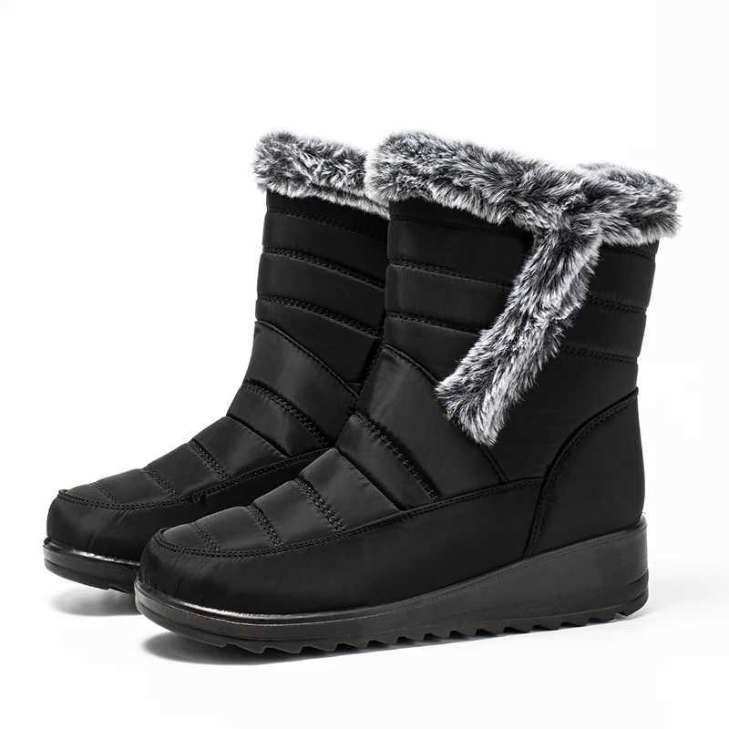 Snow boots womens plush womens shoes platform boots womens fur keep warm shoes womens flat casual winter boots Botas Mujer Y241019
