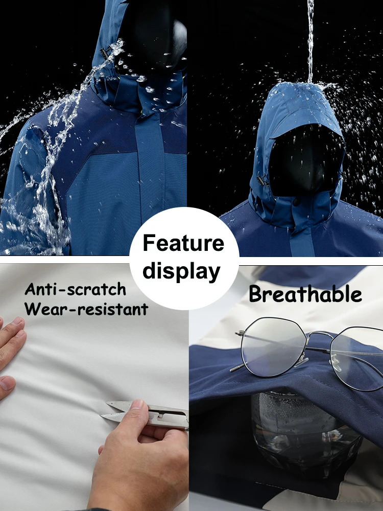 Mens autumn jacket camping hiking windproof mens waterproof hooded jacket outdoor travel climbing fishing jacket mens 241007
