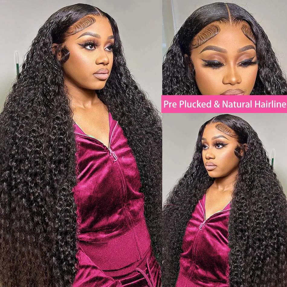 250 Density Brazilian 30 40 Inch Deep Wave 13x4 13x6 HD Lace Front Human Hair Wig 5x5 Glueless Closure Preplucked Curly Wigs