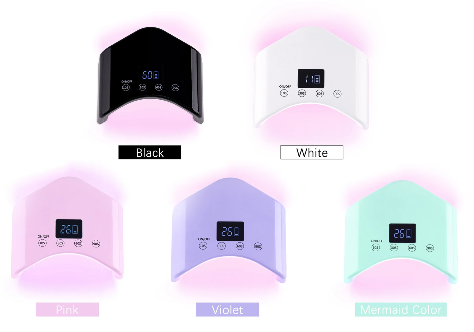 48W Mini Charging LED Light Portable Drying Machine Cordless Nail Red USB Cable Port Desktop n 365nm 405nm 241018