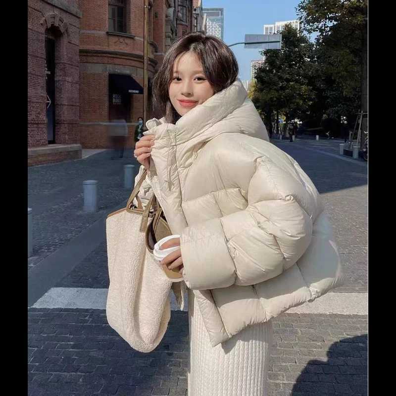 Women's Down Parkas Womens Short Hooded Jacket 2024 Winter Coat Korean Fashion Thick Warm Park Loose White Duck Coat Y24101945KZ