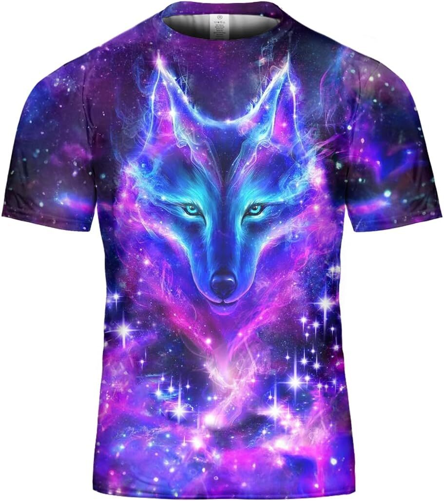 Mens T shirt Wolf Shirt for Women Graphic 3D Design Gifts Adult Three Wolf Moon fashion T-Shirt Howling Wolf Tshirt Men tee Casual tops summer clothes