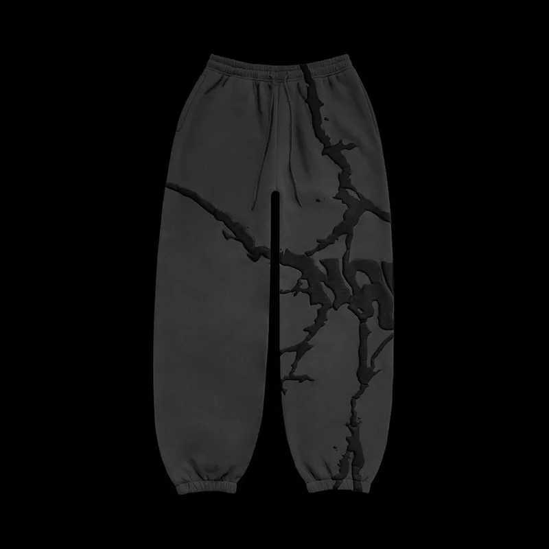 Women's Two Piece Pants European and American fashion brand Strt printed hoodie Cardigan Y2K casual hip-hop zipper jacket mens and womens top Y24