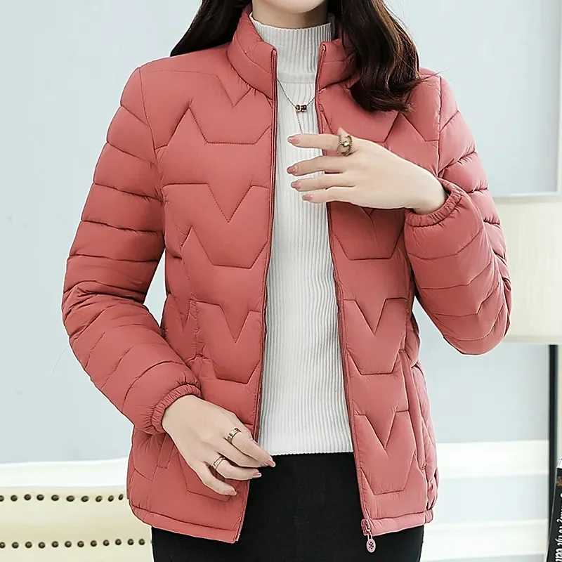 2024 New Fashion Women Down Cotton Jacket Autumn Winter Stand Collar Long Sleeve Warm Coat Female Parka New Chaquetas Para MujerX241019