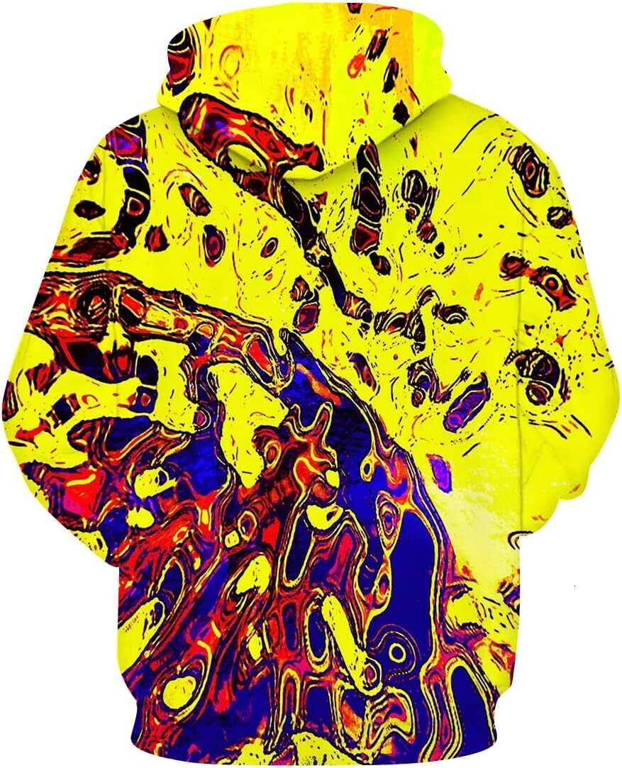 Hoodie for Mens Womens Trippy Fluid Hoodie Novelty Printed Art Pattern Sweatshirt Pullover Hooded Graphic Hoodies sweatshirt breathable