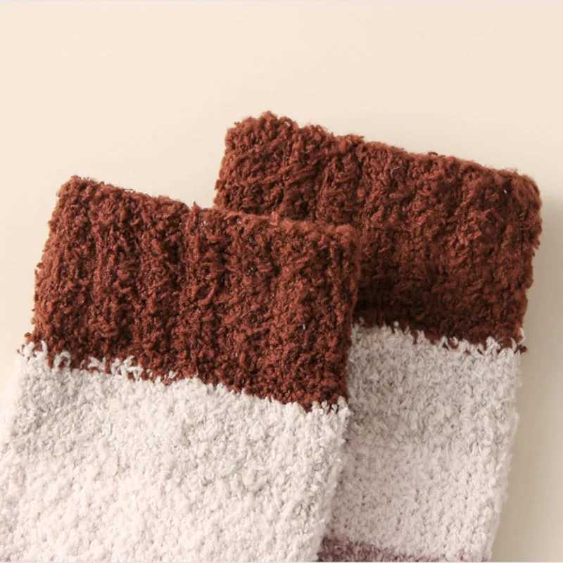 2 Pairs High Quality Mens Autumn And Winter Coral Plush Socks Plush Thickened Floor Socks For Warmth Home And Sleep StockingsXJ241019