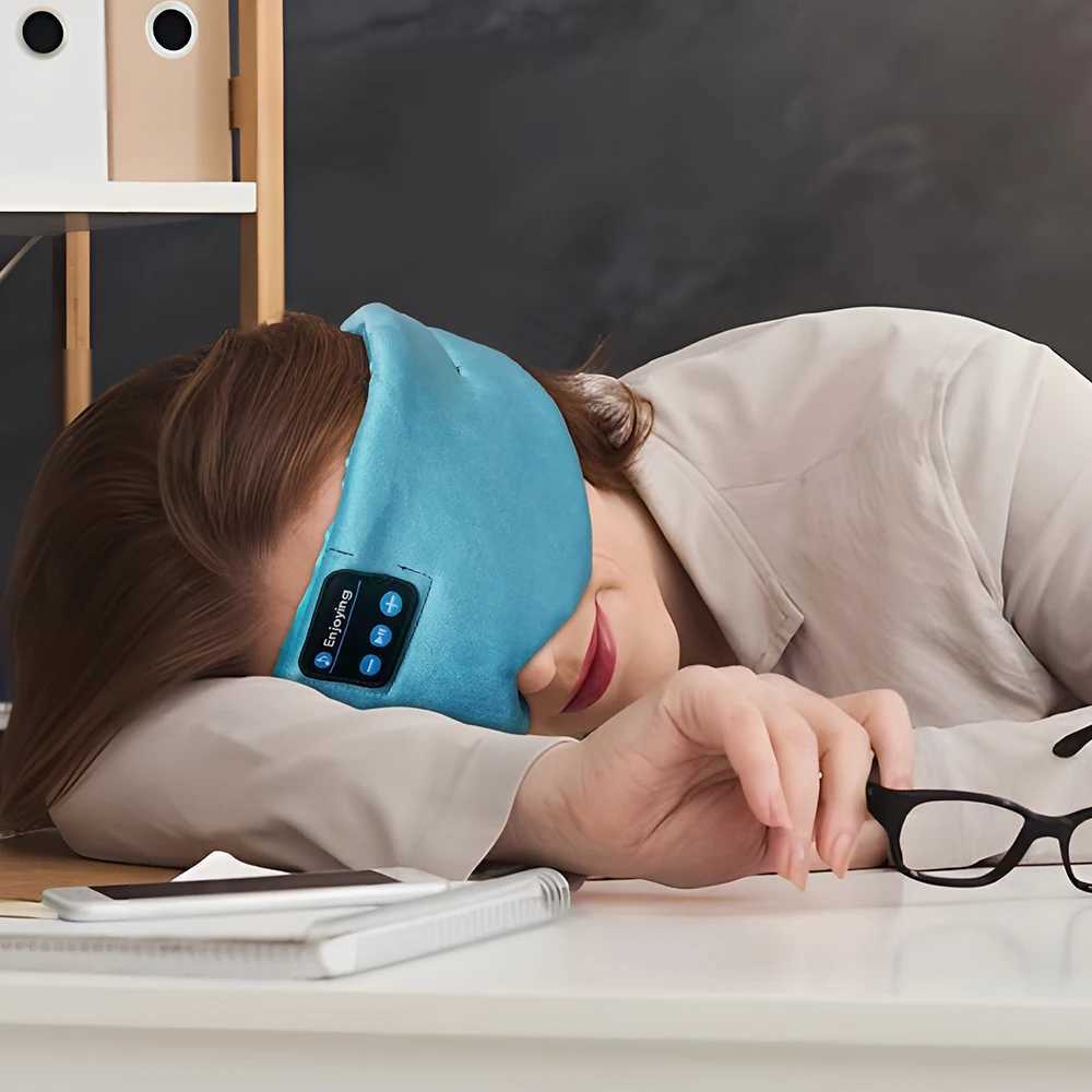 Headset Soft Sleep Mask Bluetooth Wireless Headphones Sleeping Headphones Adjustable Music Eye Mask Silk for Sleeping Meditation Z241019
