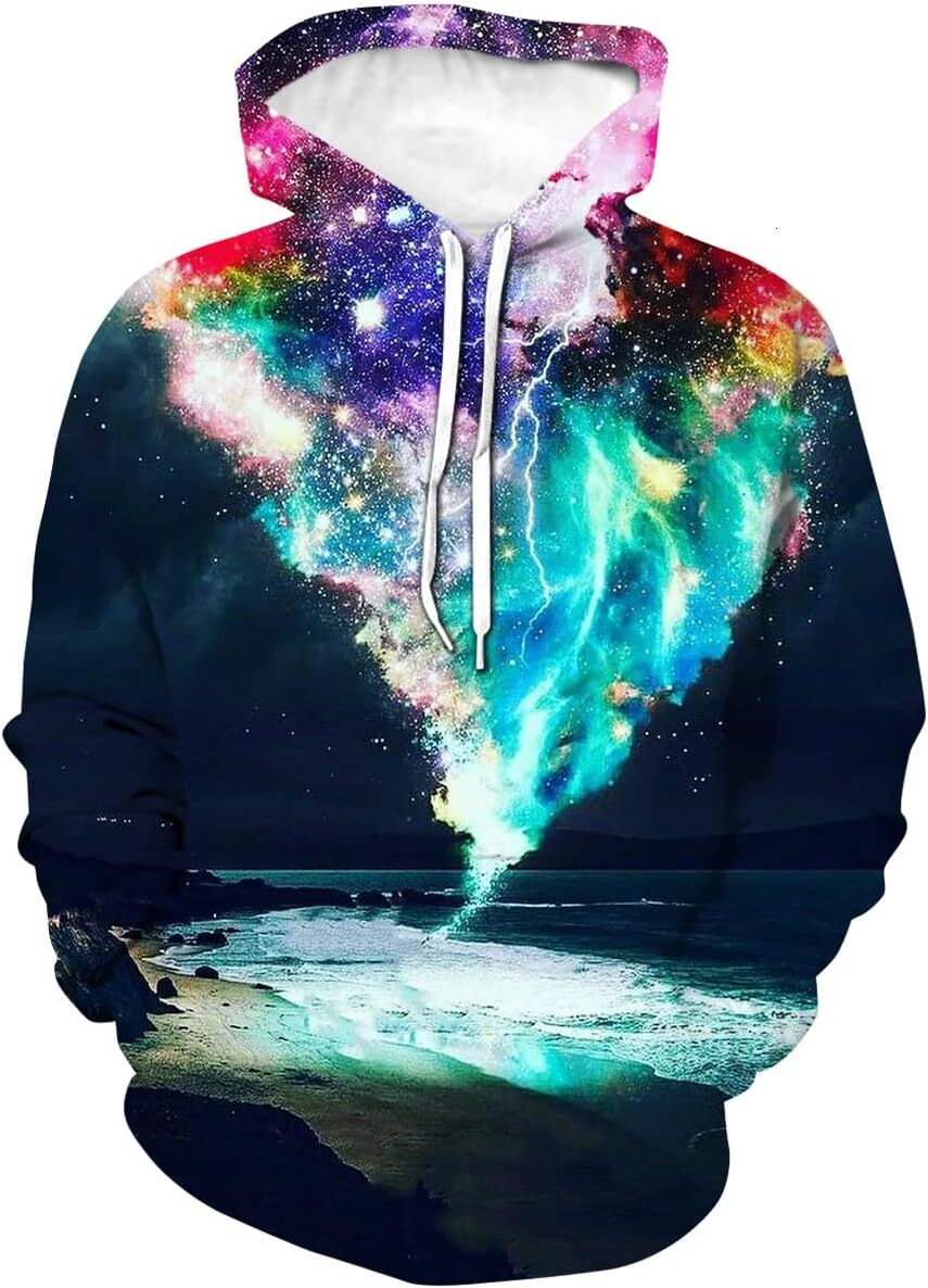 Hoodie for Mens Womens Trippy Rainbow Hoodie 3D Tie Dye Sweatshirt Pullover Hoody Graphic Hoodies sweatshirt Pullover Long Sleeve breathable handsome