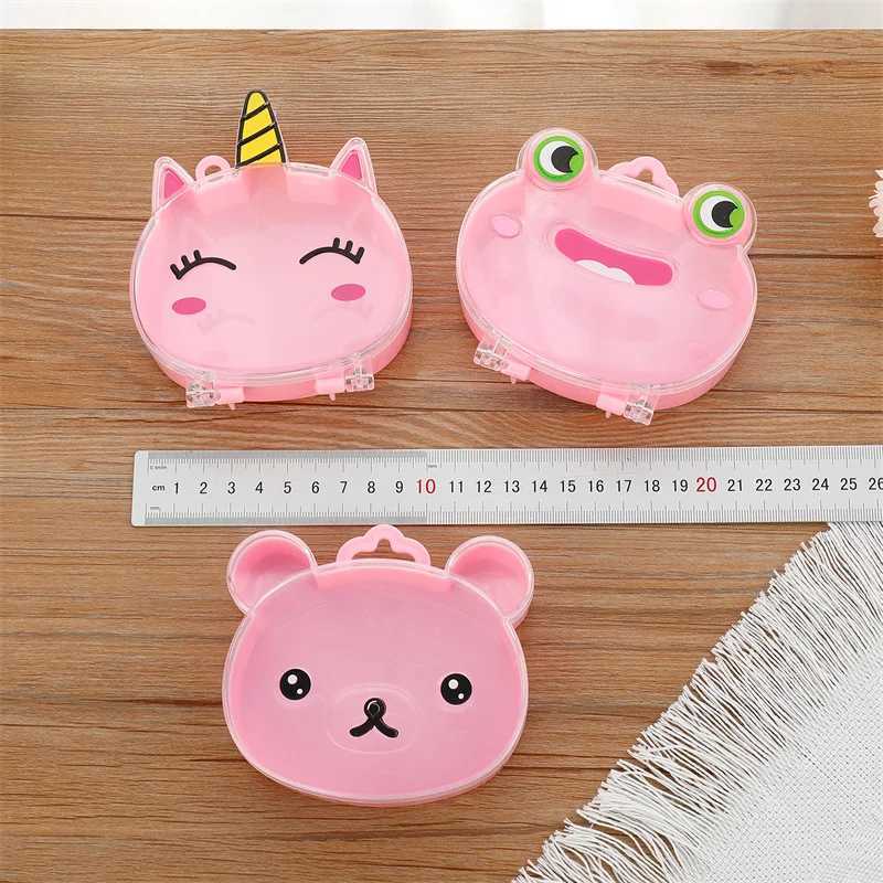 1 cute cartoon plastic jewelry storage box for ring earring necklace decoration portable animal shaped childrens accessory box W241019