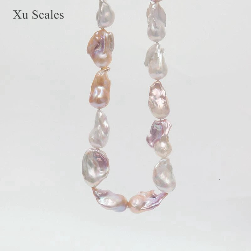 Natural Freshwater Baroque White Multicolor Mixed Pearl Bead Necklace European and American Fashion High end Jewelry 241018