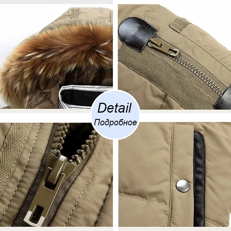 Winter big leather hooded duck down jacket for men warm and high-quality down jacket for men casual winter jacket Down Parkas JK-633 241018