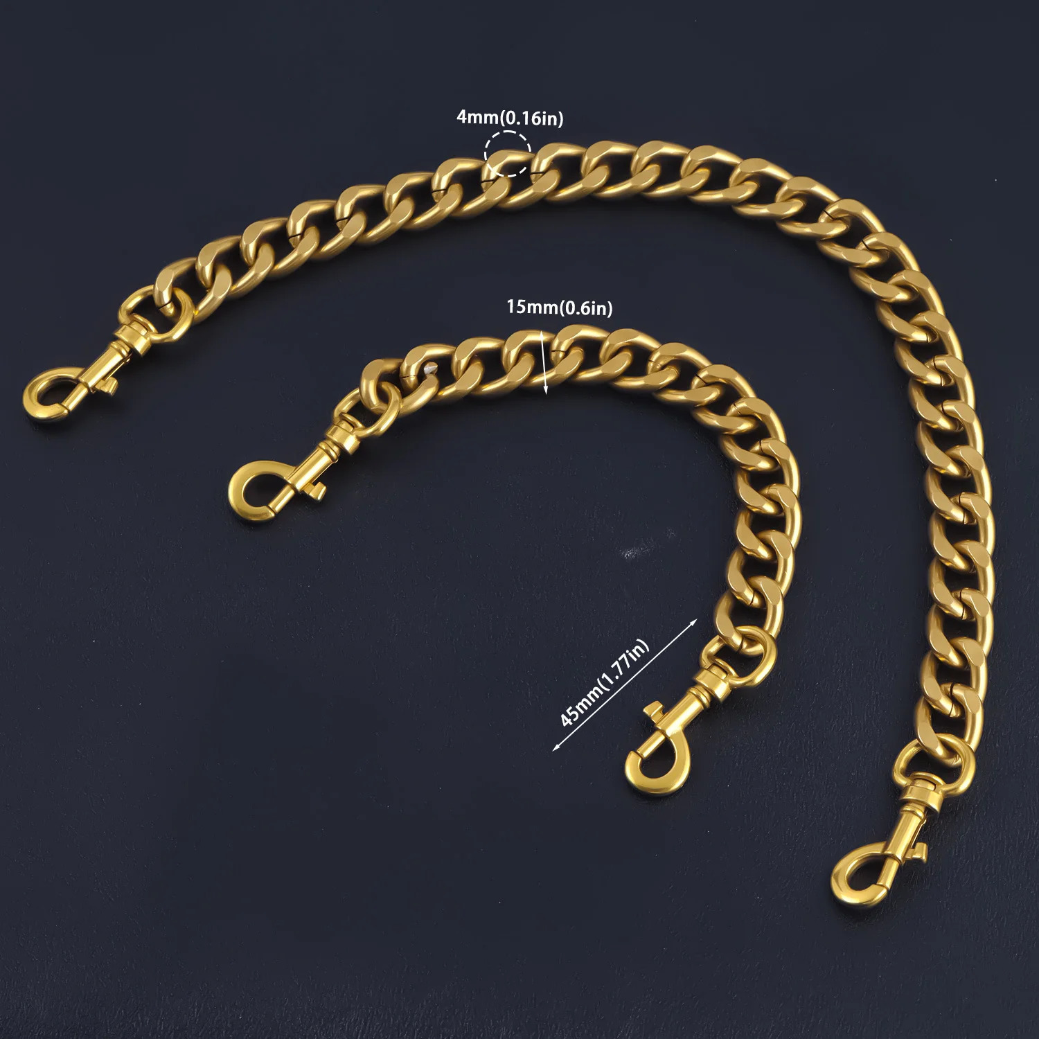 Aluminum Metal Purse Handle Bag Chains Charms Straps Replacement Handbag Accessories Decoration 241017