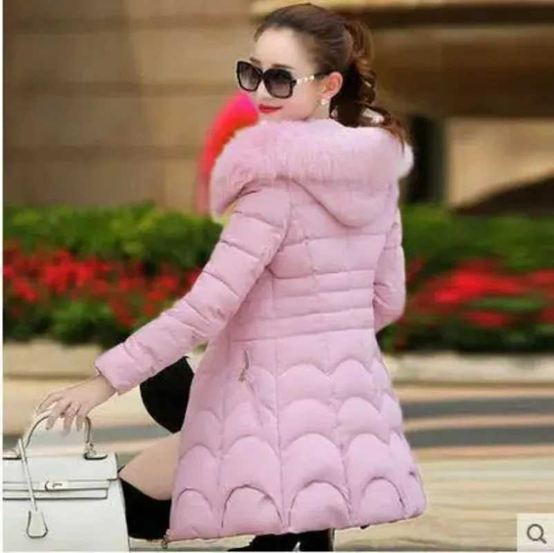 2024 Winter Jacket Women Parka Fashion Coat Wool Liner Hooded Parkas Slim with Fur Collar Warm Snow Wear Padded Clothes QY159X241019