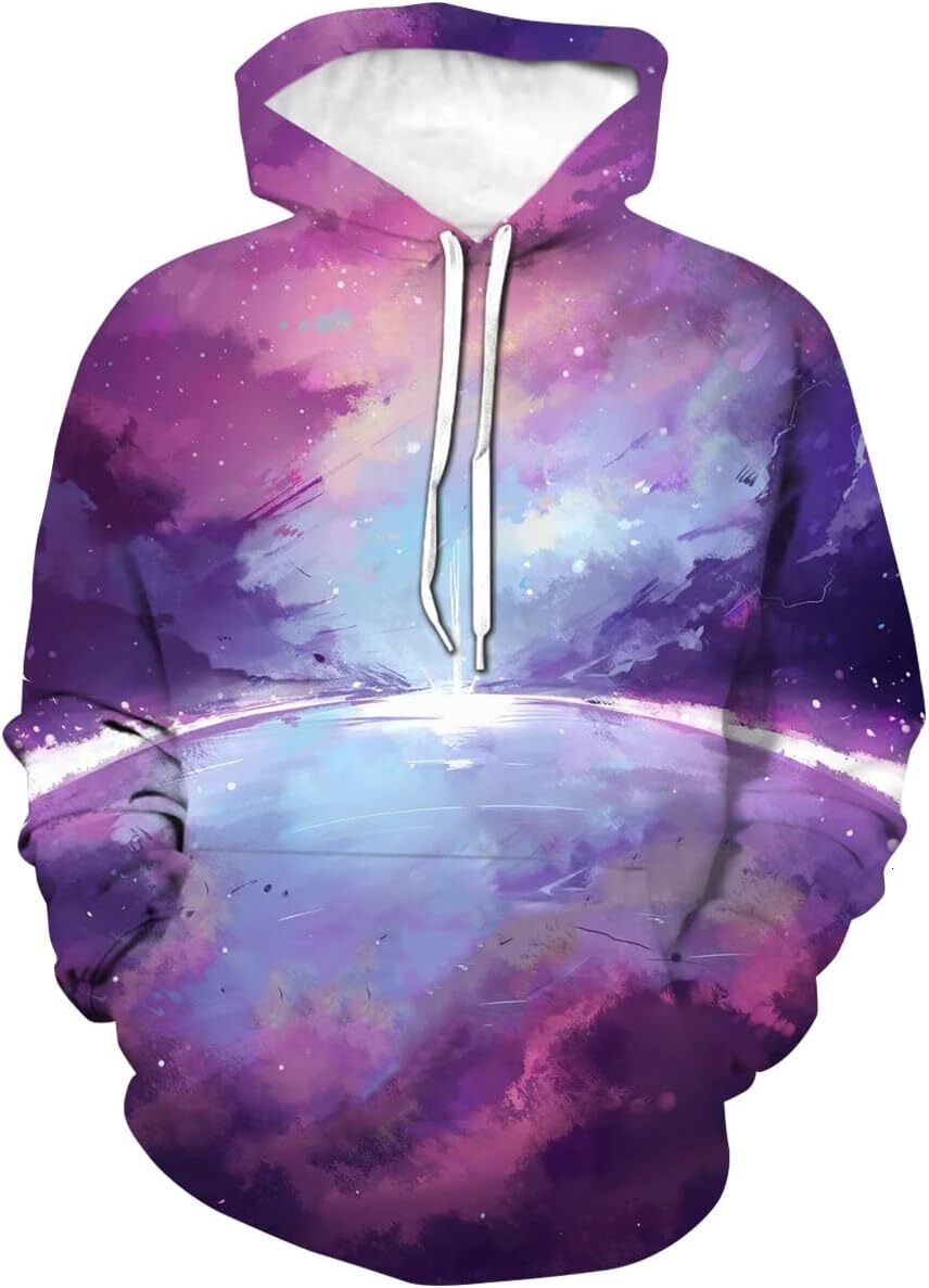 Hoodie for Mens Womens Unisex Trippy Hoodie Novelty Printed Star Galaxy Sweatshirt Hoodie Graphic Hoodies sweatshirt Pullover Long Sleeve breathable