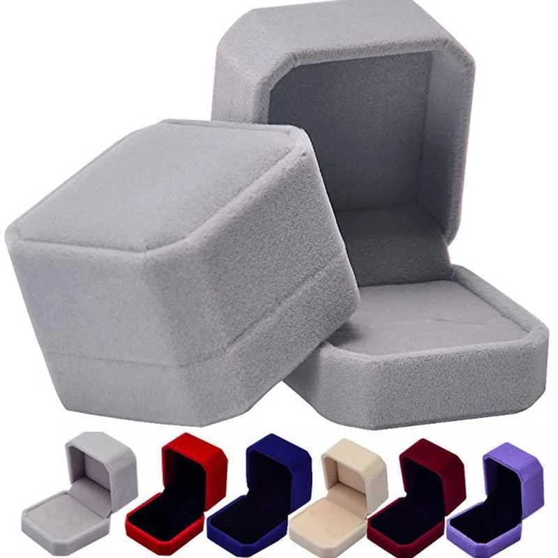 6-piece red velvet ring box jewelry display box holder gift heart box wedding romantic organizer engagement ring box wholesale W241019