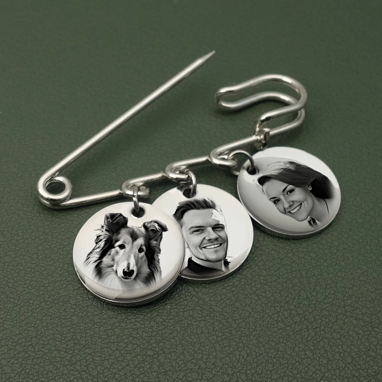 Customized po Brooch po tie nail wedding bouquet pin personalized bride po charm wedding commemorative gift 241018 ww