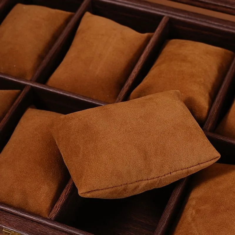 WELLZONE Retro Style Imitation Wood Watch Box Chinese Style Brown Leather Glasses Storage Box Creative Gift Jewelry Box 241018