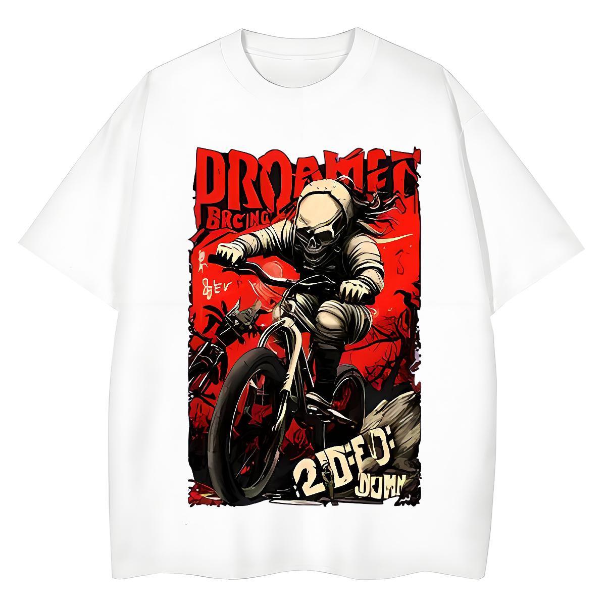 New Womens T Shirts 230g Cotton Crew Neck Breathable Hip Hop skull Woman Tshirt Female DIY Printed Tops