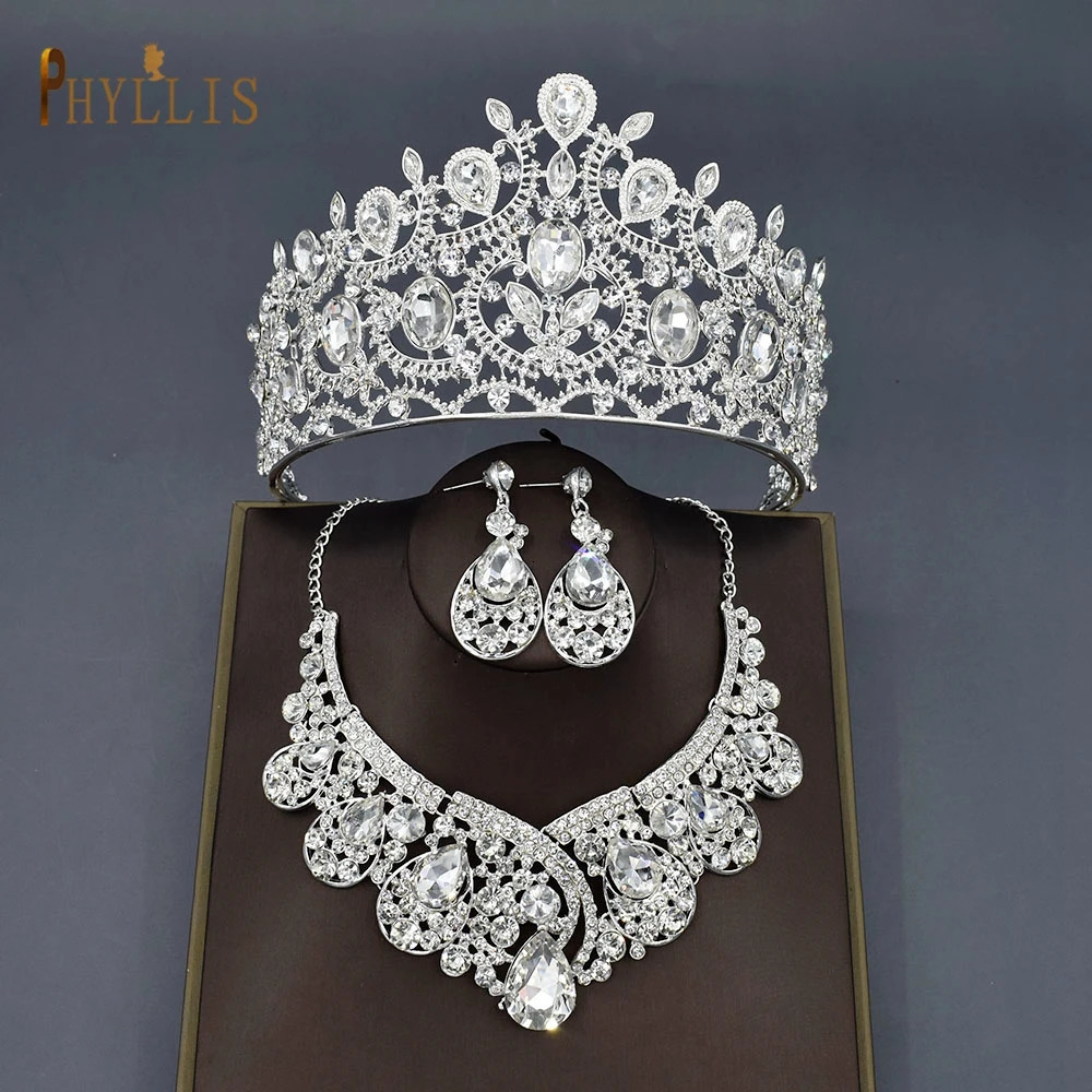 A44 Rhinestone Wedding Hair Accessories Baroque Headpiece Crystal Bridal Headpiece and Crown Hair Jewelry Set 241018