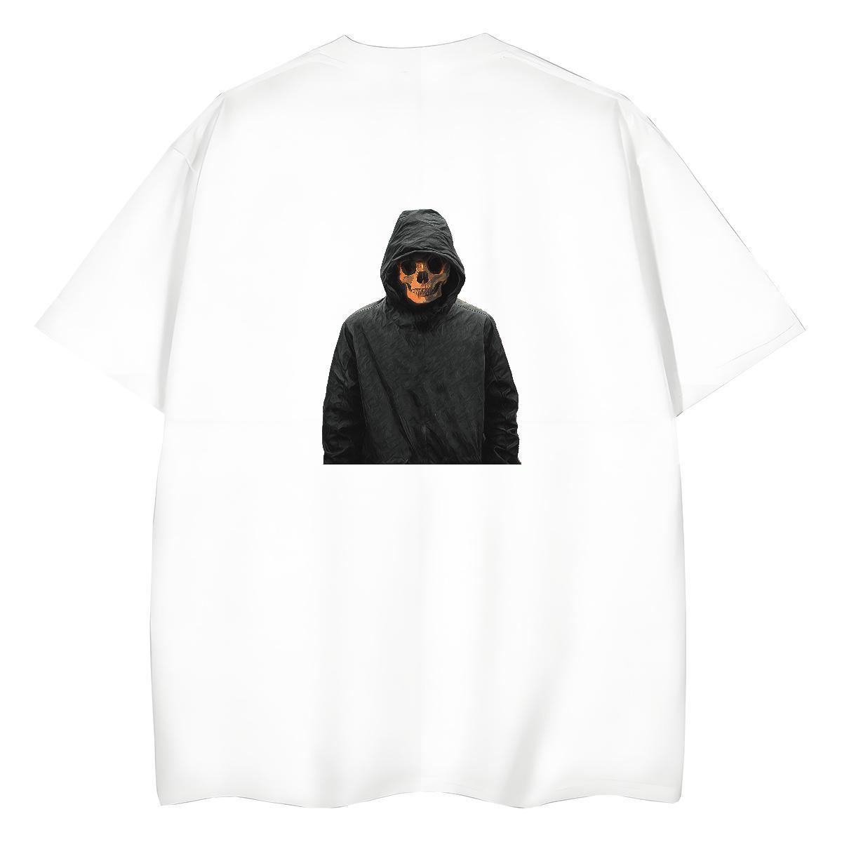 Designer T-Shirts for Women 230g Pure Cotton O-Neck Short Sleeve High Street Hip Hop skull Lady T shirt Popular DIY Anime Printed Tees