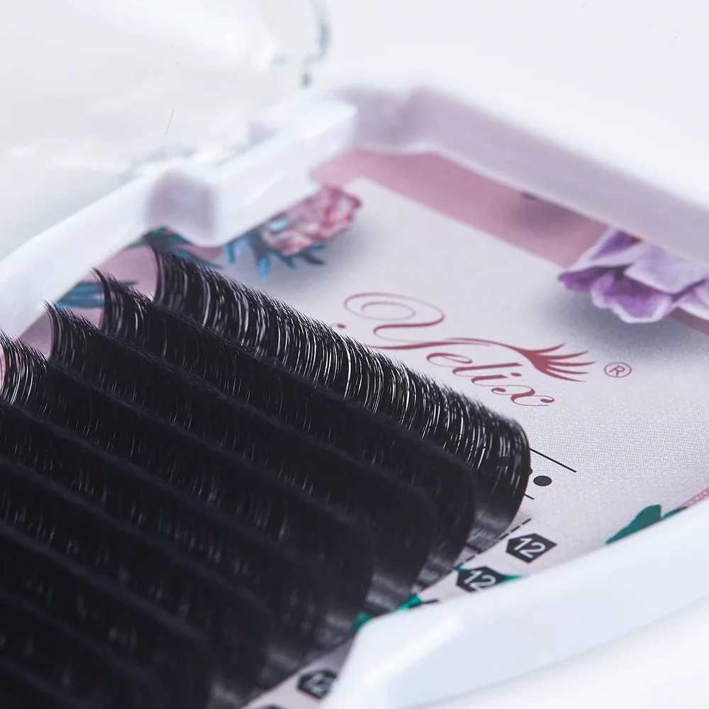 Yelix 0.07 Thickness Easy Fanning Eyelash Extensions 8-25mm Soft Faux Cils Volume Russe Natural Eyelashes Individual Eye LashesXJ241019