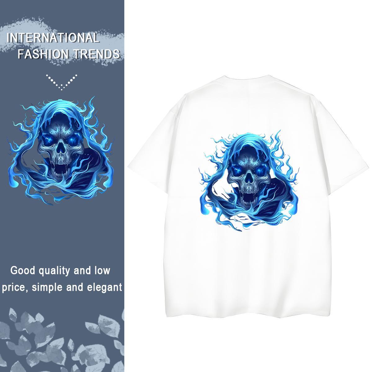 New Arrival Womens T Shirts 230g Pure Cotton Crew Neck Breathable Casual Beach terror Tshirt for Man Woman Loose fit Floral Print Tops Shirt