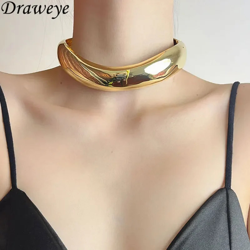 Draweye Hiphop Womens Necklace Irregular Gold Silver Punk Style Necklace Para Mujer Retro Luxury Jewelry Necklace 241018