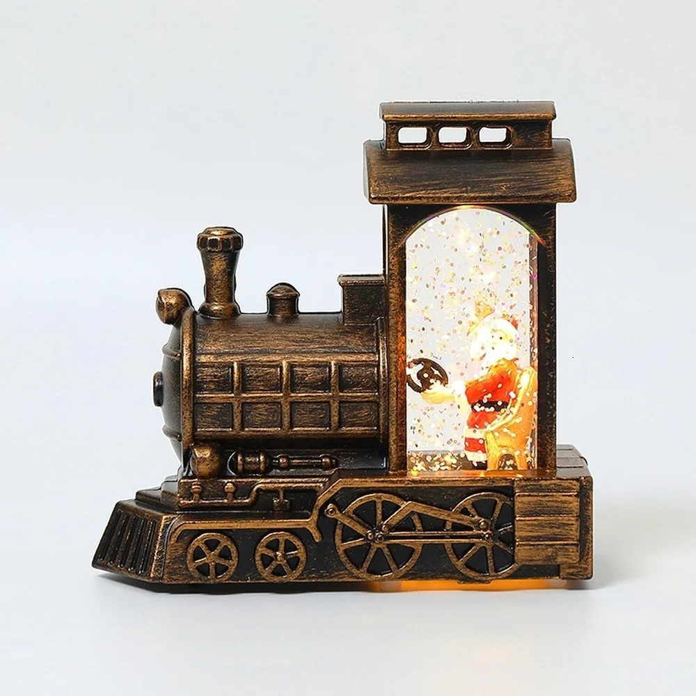 Year Home Decorations Santa Claus Train Water Ball Wind Lanterns LED light Christmas Gifts Xmas Small Oil Lamp 241018