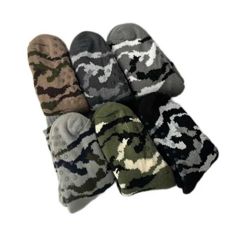 Mens Fuzzy Sock Thermal Winter Warm Soft Non Slip camouflage Fleece Plush Grip Fluffy Sleeping Slipper Sock Male Christmas GiftXJ241019