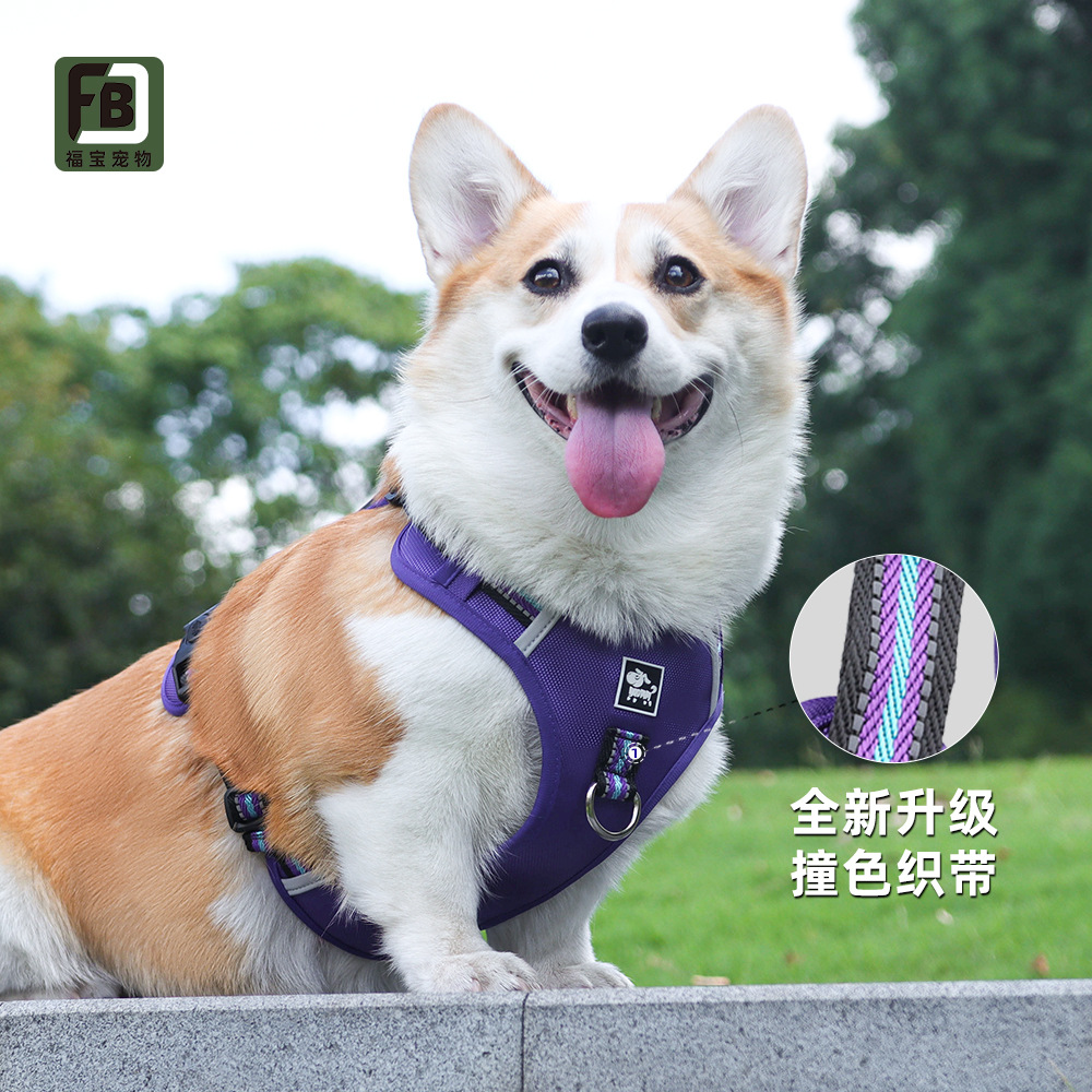 Pet Chest Back Dog Walking Out Explosion proof Large, Medium and Small Dog Chest Strap Racerback Vest corgi Haulage Rope