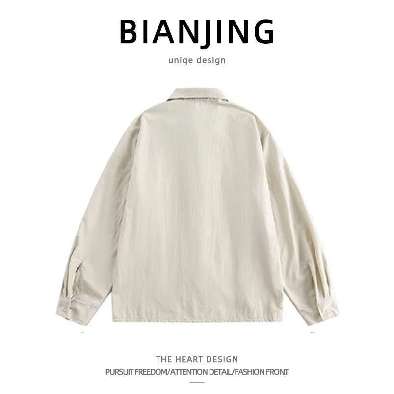 shanshi Men's shirts New Chinese style buckle long sleeve for men women, loose niche design personalized and handsome shirt jacket